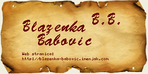 Blaženka Babović vizit kartica